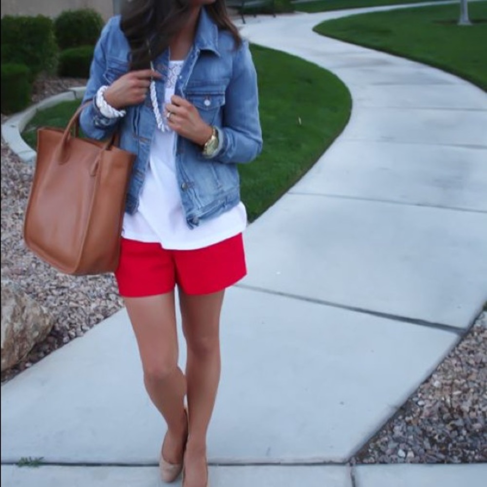 J Crew Red Chino Shorts